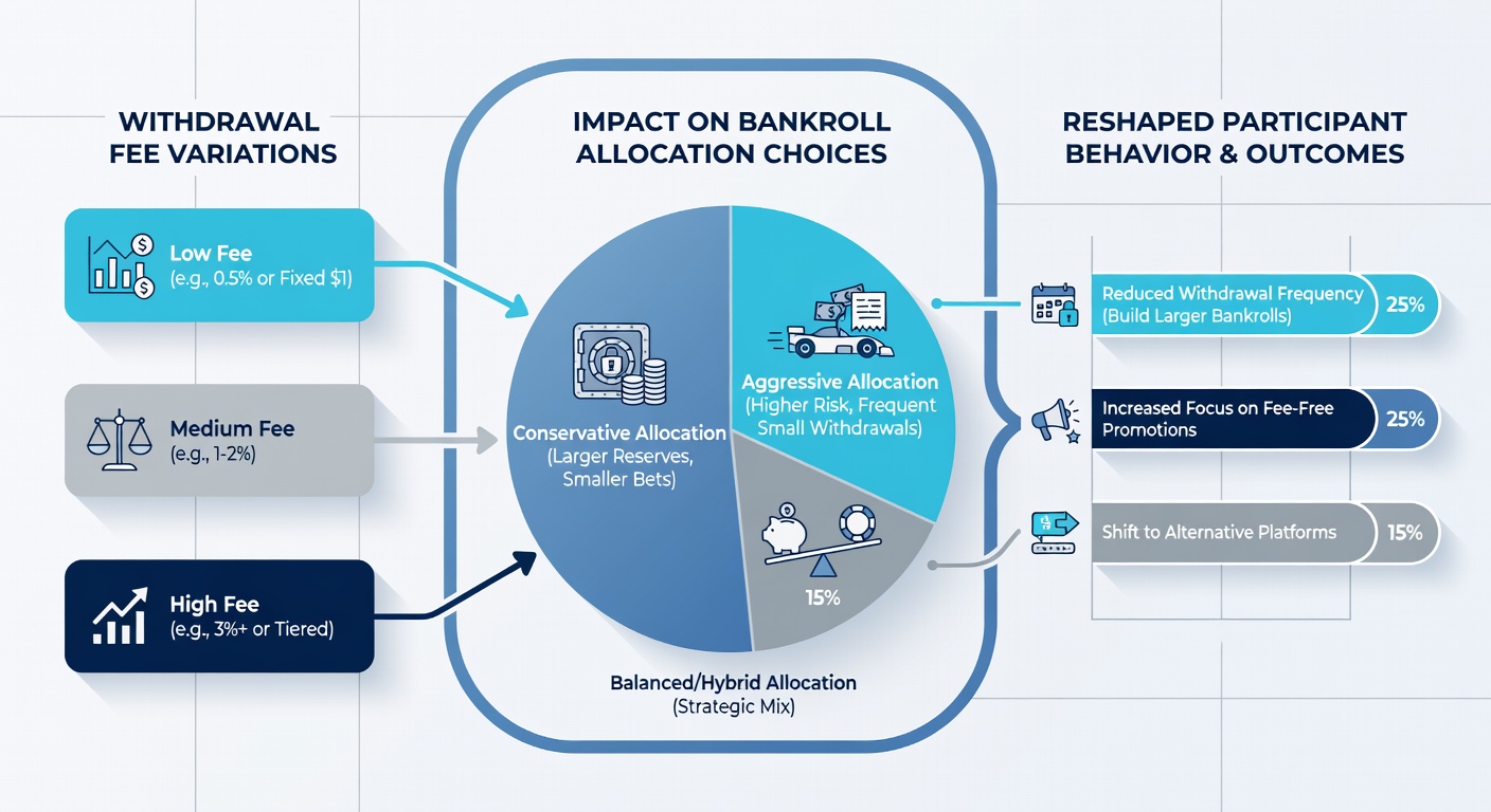 Players reviewing bankroll distribution charts and fee comparison tools on competing digital card platforms