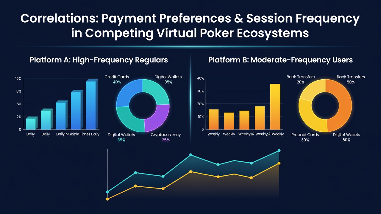 Data visualization showing payment method usage and session frequency patterns across virtual poker platforms in 2026