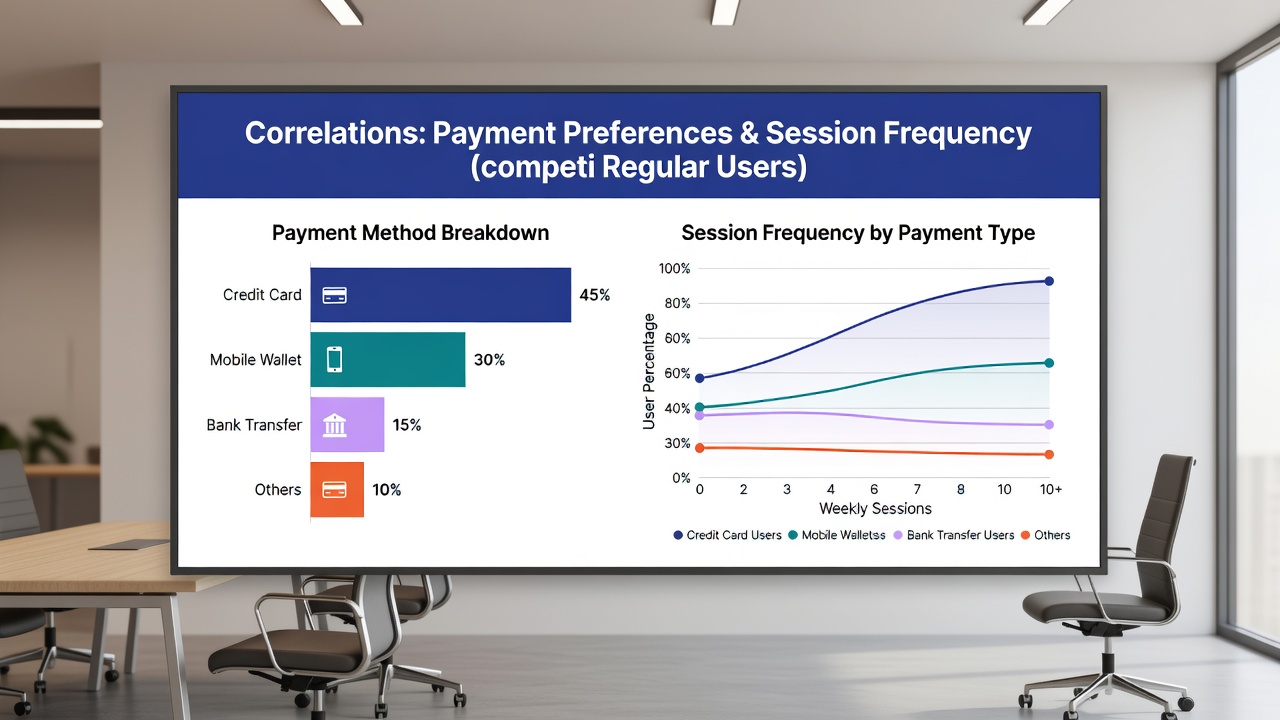 Chart illustrating session frequency distribution by payment type on competing poker sites