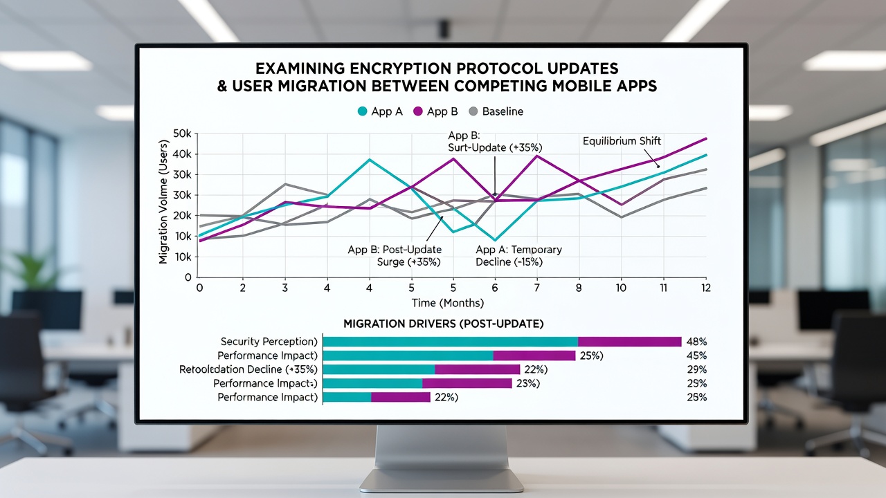 Charts displaying migration statistics between mobile and desktop poker platforms following encryption updates