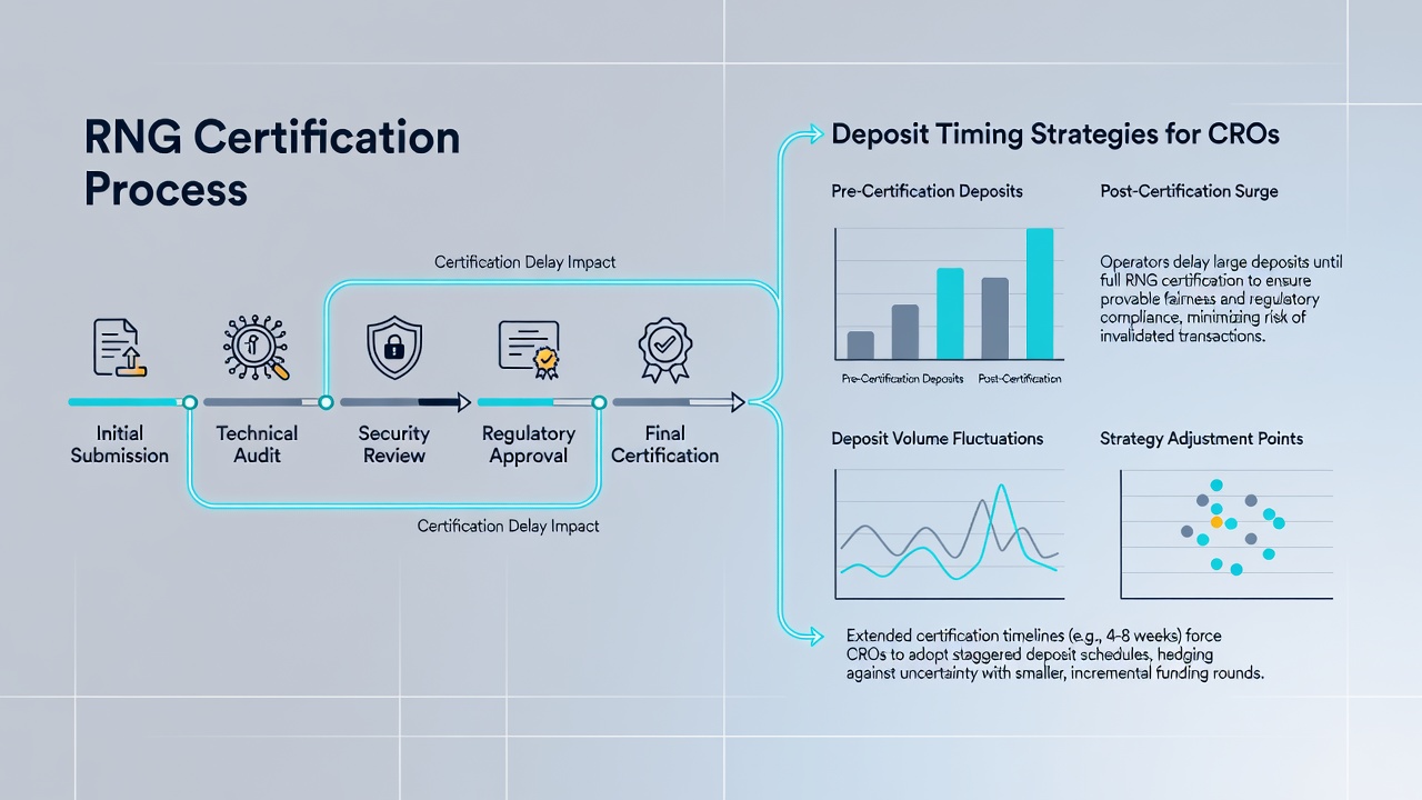 Chart displaying deposit volume spikes aligned with RNG certification dates and loyalty resets in 2026