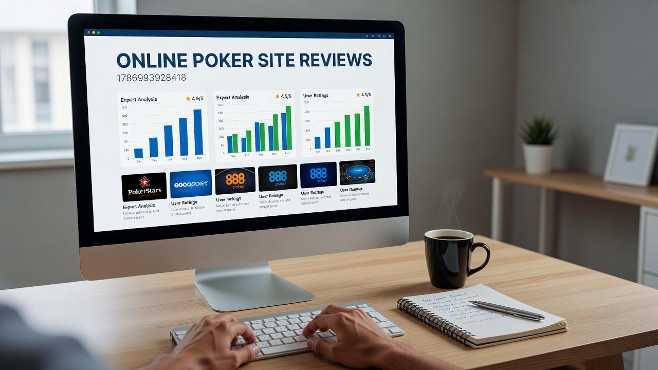 Comparison chart of payment options and mobile app features on reviewed poker sites