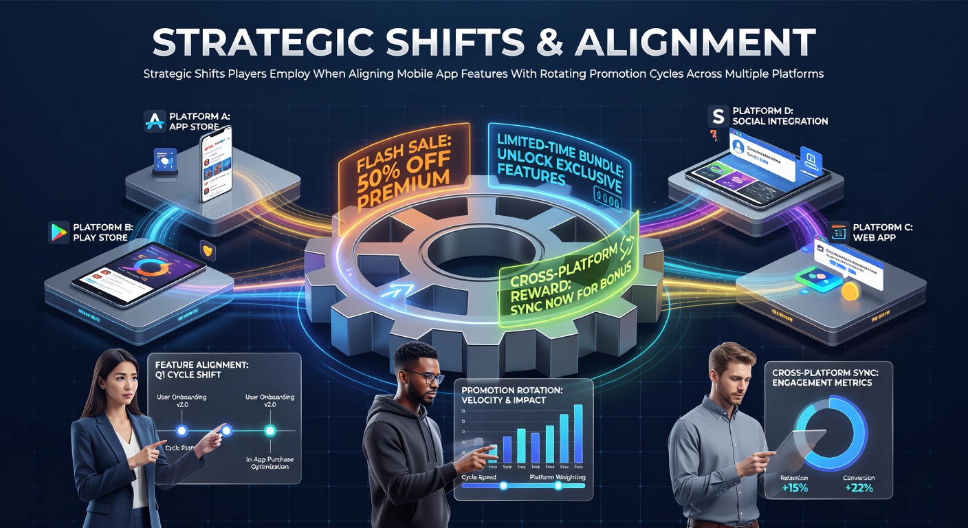 Mobile app users reviewing feature alignments during promotion cycles on various platforms