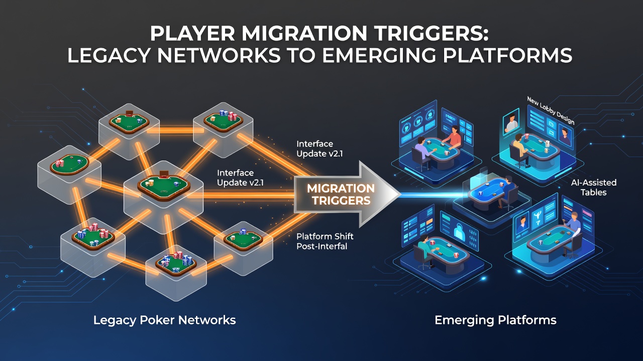 Comparison charts showing retention curves before and after poker site interface updates